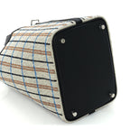 Hermes Swift Toile Borderie H Picotin Lock 18  Noir Ecru Fauve Bleu Zanzibar