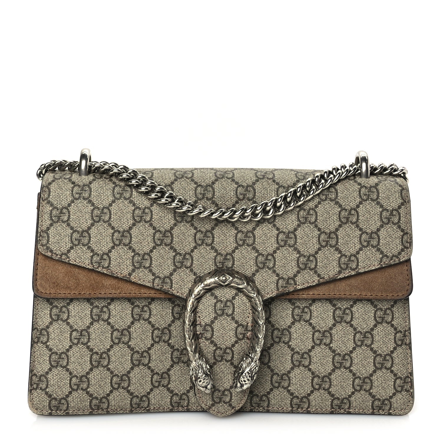 Gucci GG Supreme Monogram Small Dionysus Shoulder Bag  Taupe