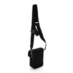 Prada Re-Nylon Saffiano Mini Pocket Single Snap Buckle Messenger Bag Black