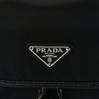 Prada Re-Nylon Saffiano Mini Pocket Single Snap Buckle Messenger Bag Black