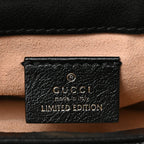 Gucci Azalea Calfskin Enamel Matelasse Diagonal Super Mini Torchon GG Marmont Shoulder Bag Butter Dusty Azure Black Electric Blue