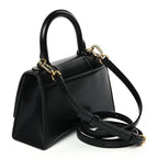 Balenciaga Shiny Box Calfskin Hourglass Top Handle Bag XS Black