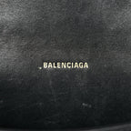 Balenciaga Shiny Box Calfskin Hourglass Top Handle Bag XS Black