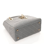 Christian Dior Canvas Embroidered Cannage Lady D-Lite Gray
