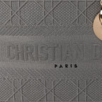 Christian Dior Canvas Embroidered Cannage Lady D-Lite Gray
