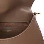Saint Laurent Box Calfskin Mini Voltaire Top Handle Bag  Dark Toffee