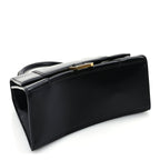 Balenciaga Shiny Box Calfskin Small Hourglass Top Handle Bag  Black