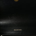Balenciaga Shiny Box Calfskin Small Hourglass Top Handle Bag  Black