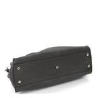 Fendi Vitello Seta Shiny Nappa Medium Peekaboo Iconic Satchel  Carbone Grigio Polvere