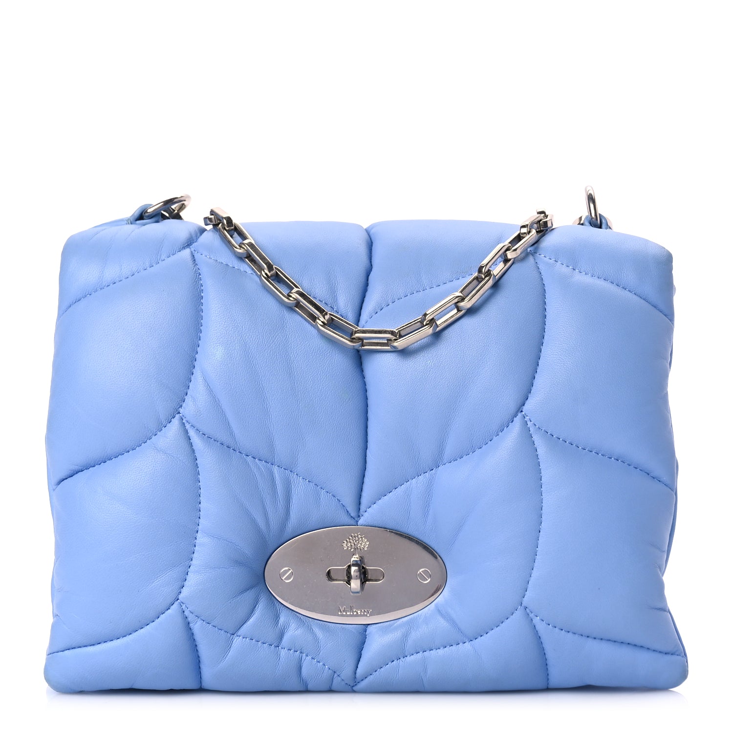 Mulberry Nappa Pillow Quilted Little Softie Bag Cornflower Blue