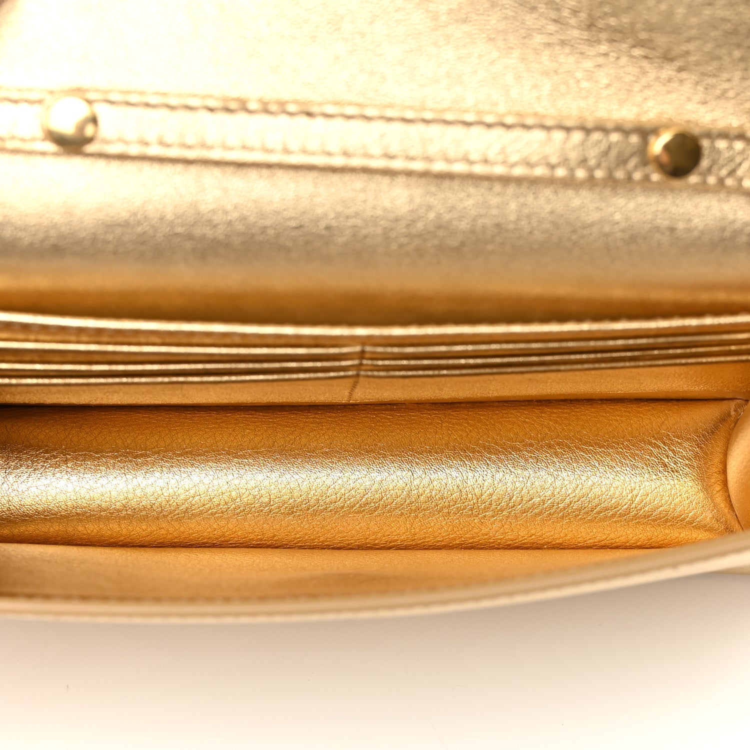 Celine Metallic Triomphe Wallet on Chain