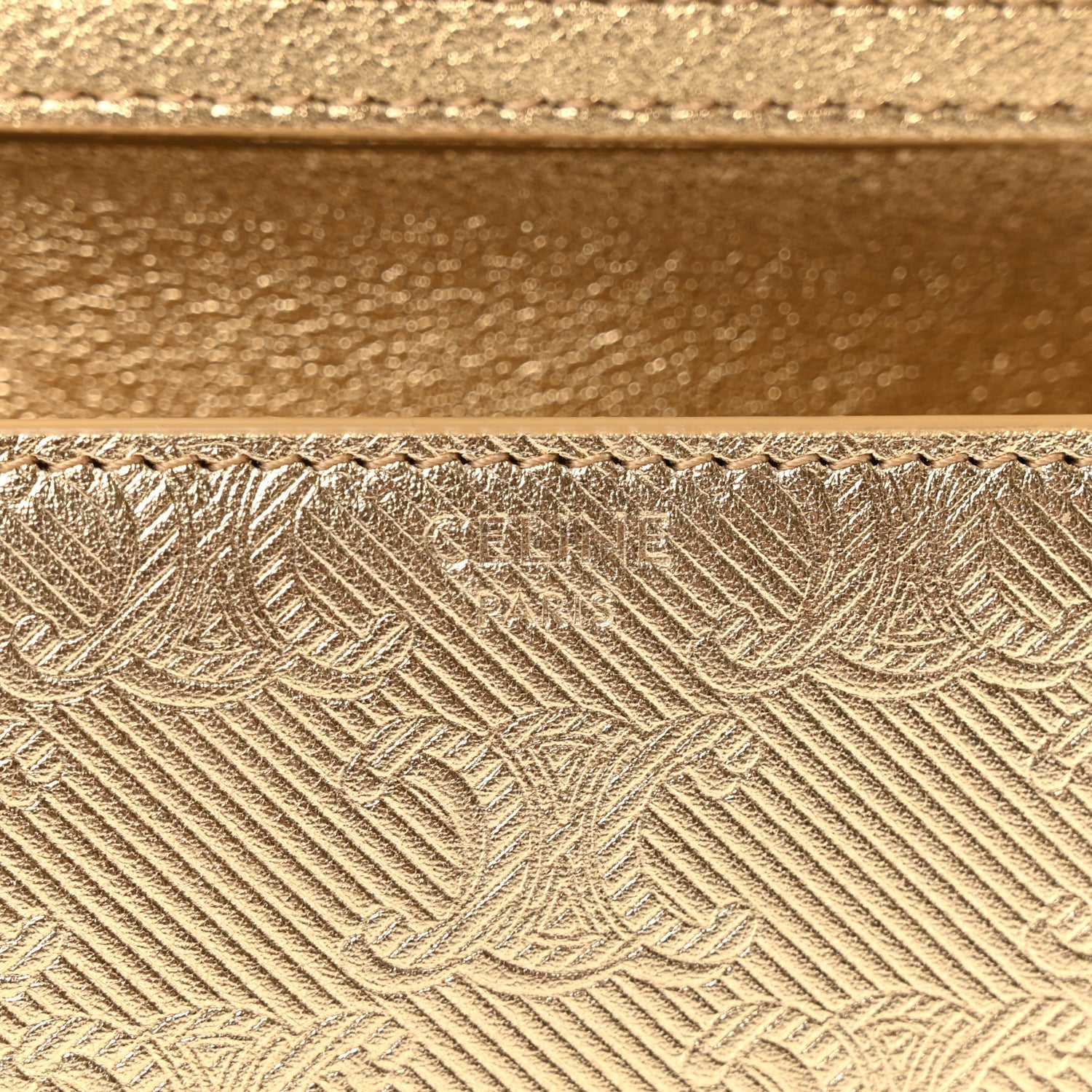 Celine Metallic Triomphe Wallet on Chain