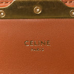 Celine Canvas Calfskin Triomphe Shoulder Bag Tan