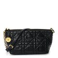 Christian Dior Lambskin Macrocannage DiorStar Hobo Bag Black