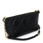 Christian Dior Lambskin Macrocannage DiorStar Hobo Bag Black