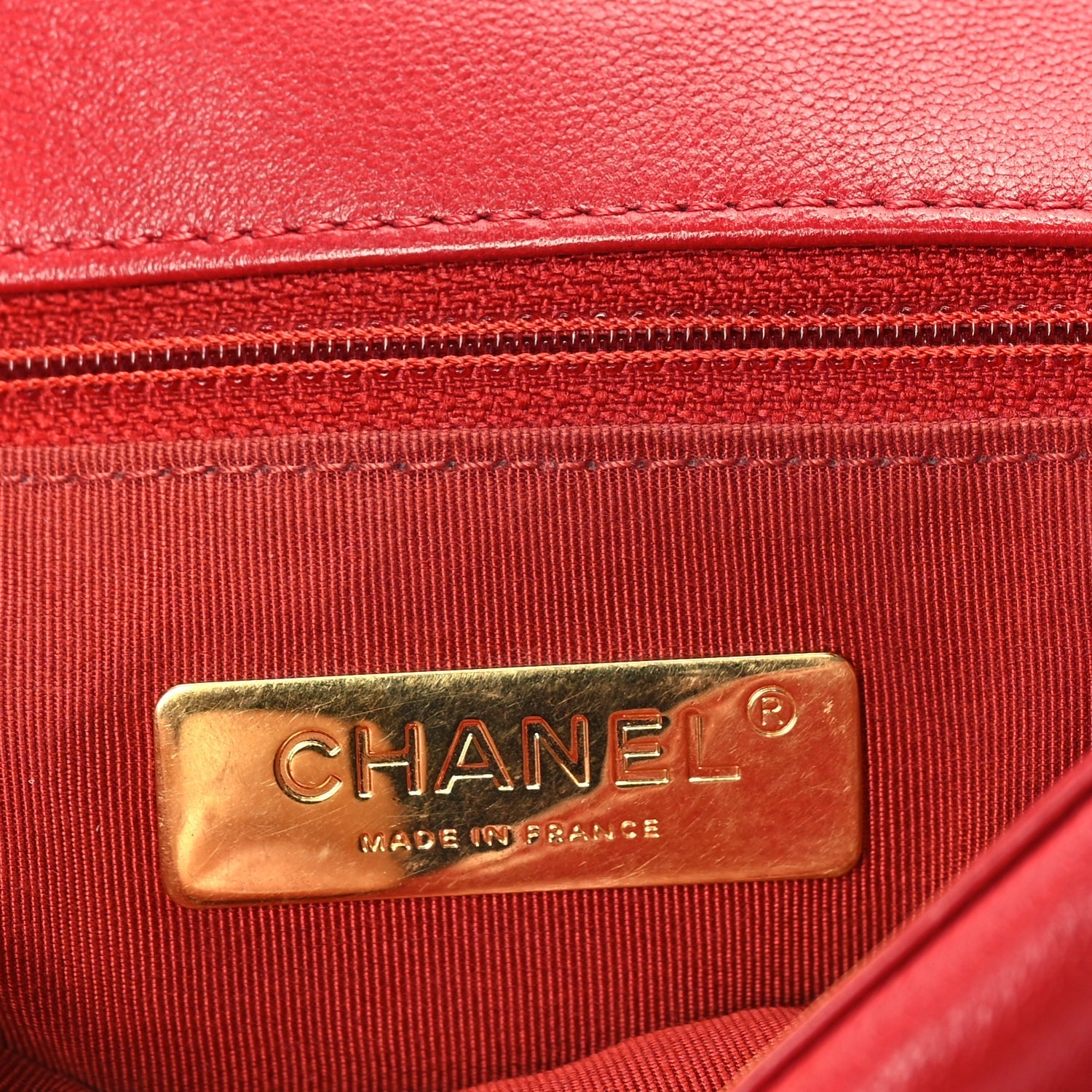 Chanel Lambskin Quilted Medium Chanel 19 Flap  Red