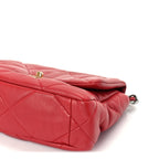 Chanel Lambskin Quilted Medium Chanel 19 Flap  Red
