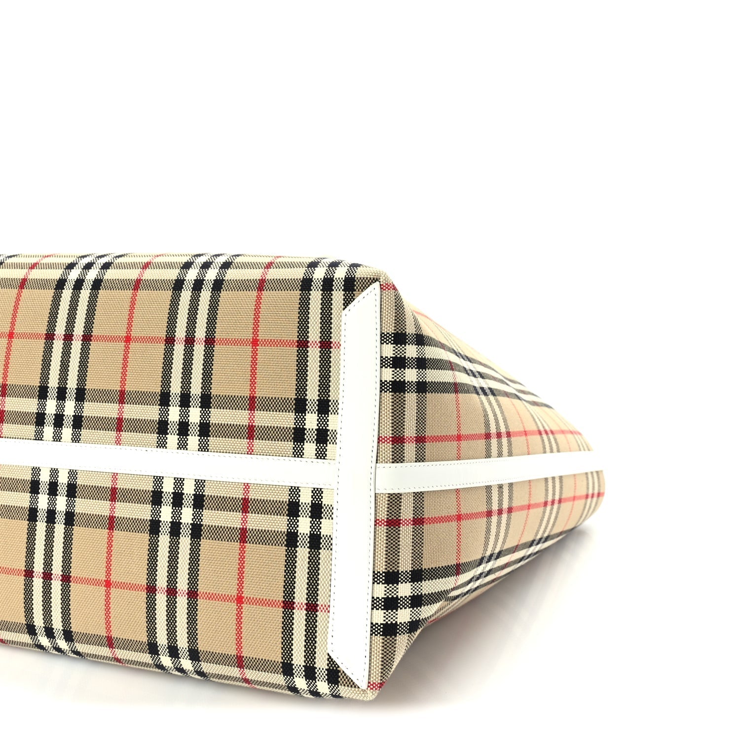 Burberry Cotton Vintage Check Medium London Tote Bag  Briar Brown White