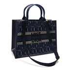 Christian Dior Canvas Calfskin Embroided Medium Miss Dior All Over Book Tote  Denim Multicolor