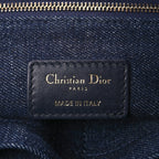 Christian Dior Canvas Calfskin Embroided Medium Miss Dior All Over Book Tote  Denim Multicolor