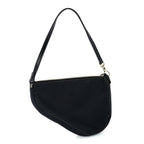 Christian Dior Canvas Stitched Flower Sequins Mini Saddle Pochette Black Red