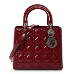 Christian Dior Patent Cannage Medium Lady Dior Red