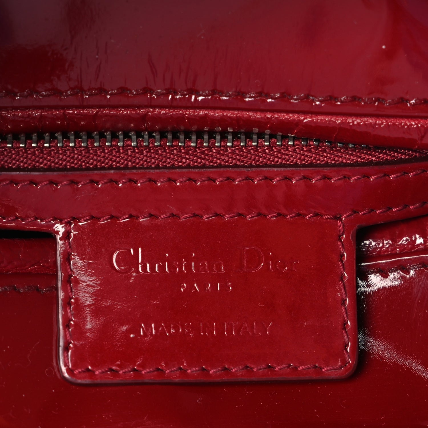 Christian Dior Patent Cannage Medium Lady Dior Red