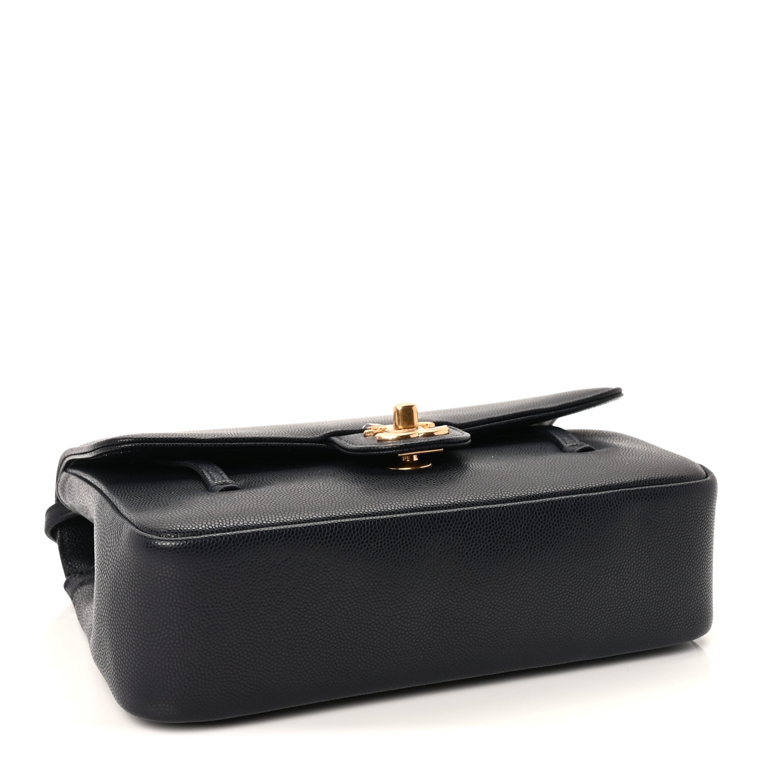 Chanel Shiny Caviar Preppy Coco Small Flap Bag Navy
