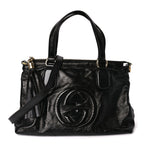 Gucci Vernice Naplack Small Soho Top Handle Satchel Black