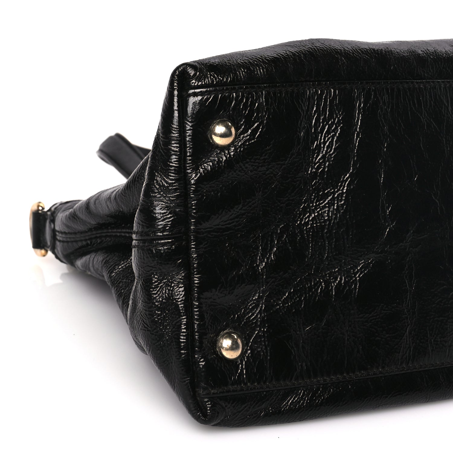 Gucci Vernice Naplack Small Soho Top Handle Satchel Black