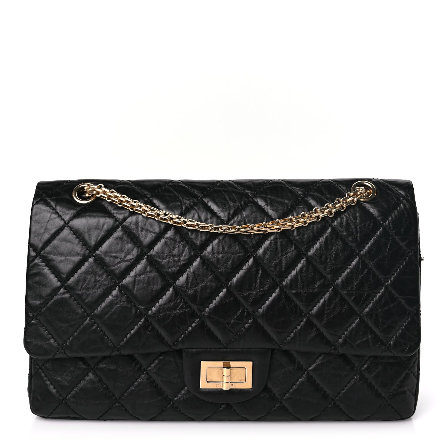 Chanel Aged Calfskin Quilted 2.55 Reissue 227 Flap Black