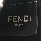 Fendi Canvas Vitello King FF Embroidered Medium Peekaboo X-Tote White Rice Black