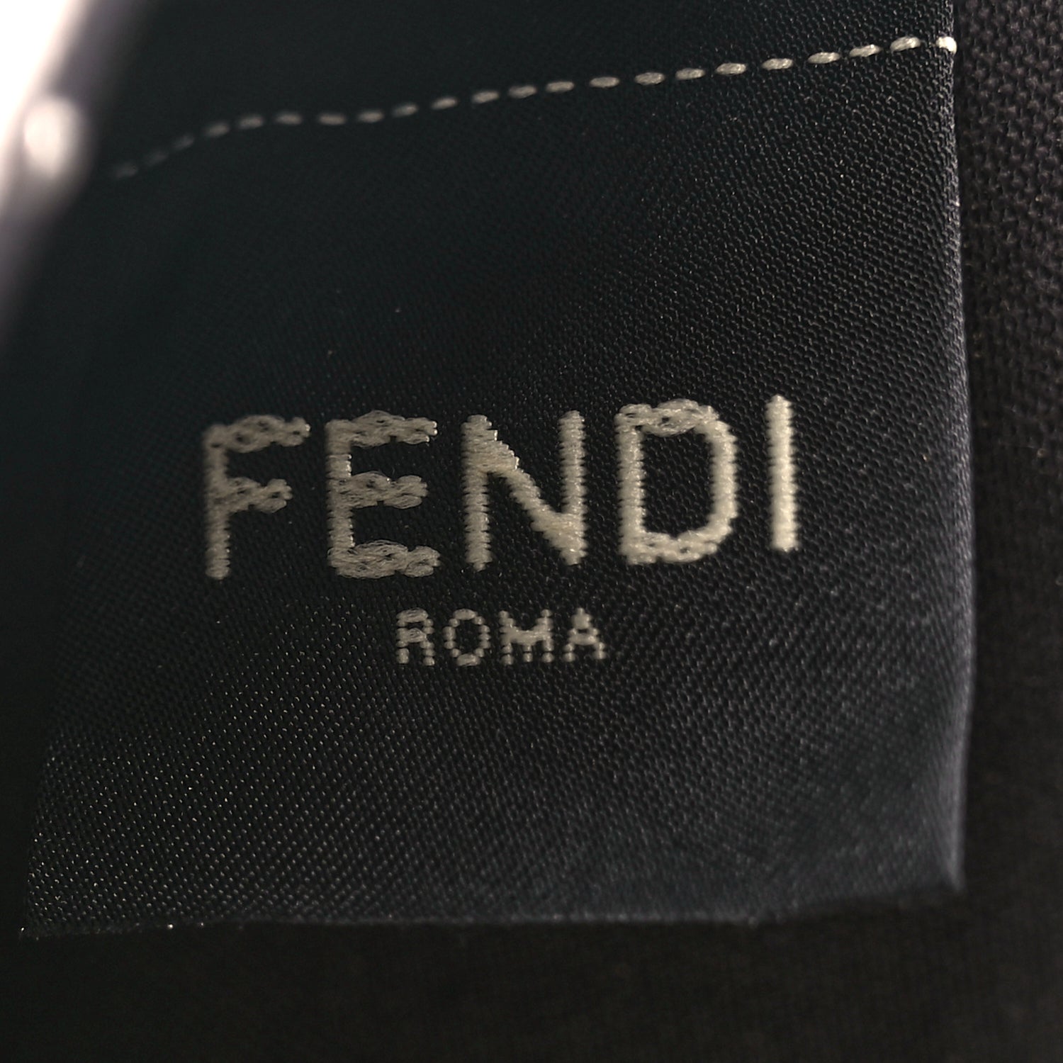 Fendi Canvas Vitello King FF Embroidered Medium Peekaboo X-Tote White Rice Black