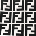 Fendi Canvas Vitello King FF Embroidered Medium Peekaboo X-Tote White Rice Black