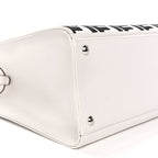 Fendi Canvas Vitello King FF Embroidered Medium Peekaboo X-Tote White Rice Black