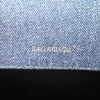 Balenciaga Nappa Denim Printed Hourglass Top Handle Bag XS Denim Blue