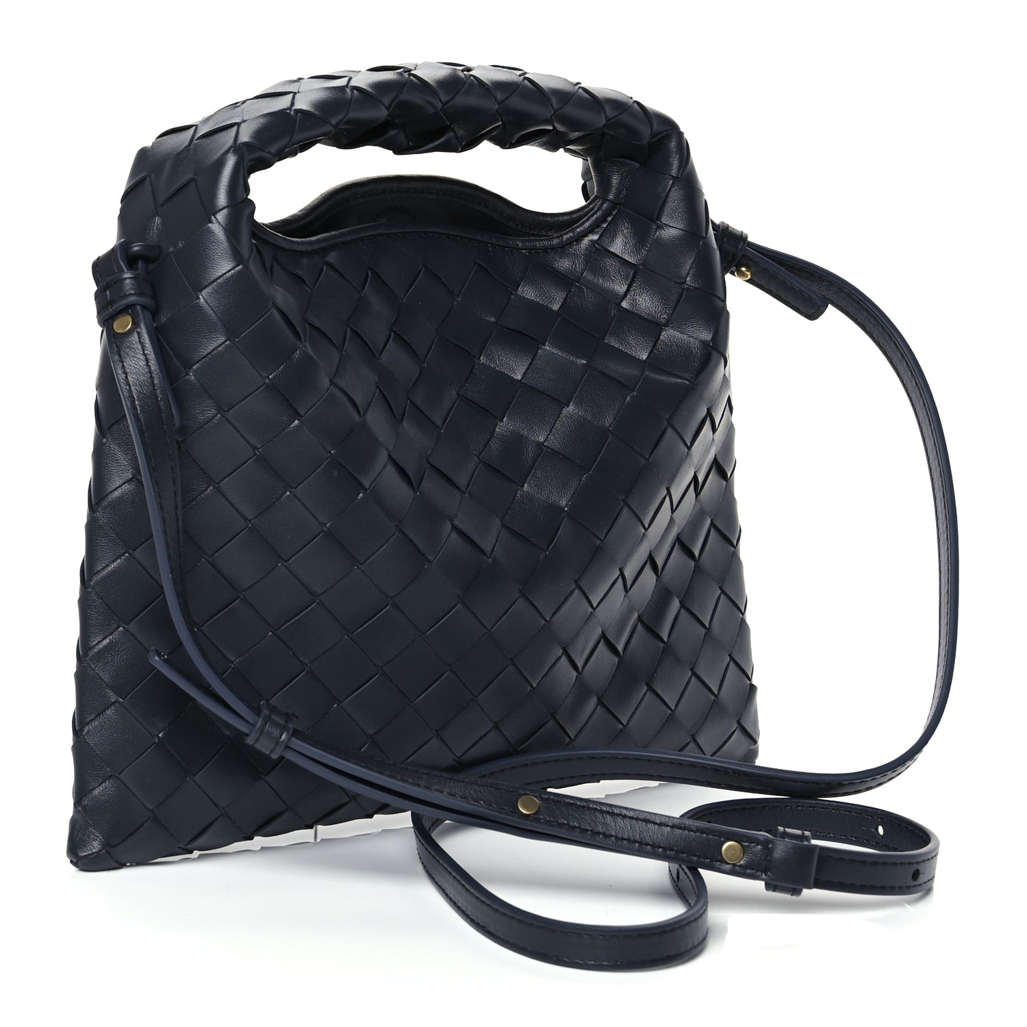 Bottega Veneta Calfskin Intrecciato Mini Hop Black