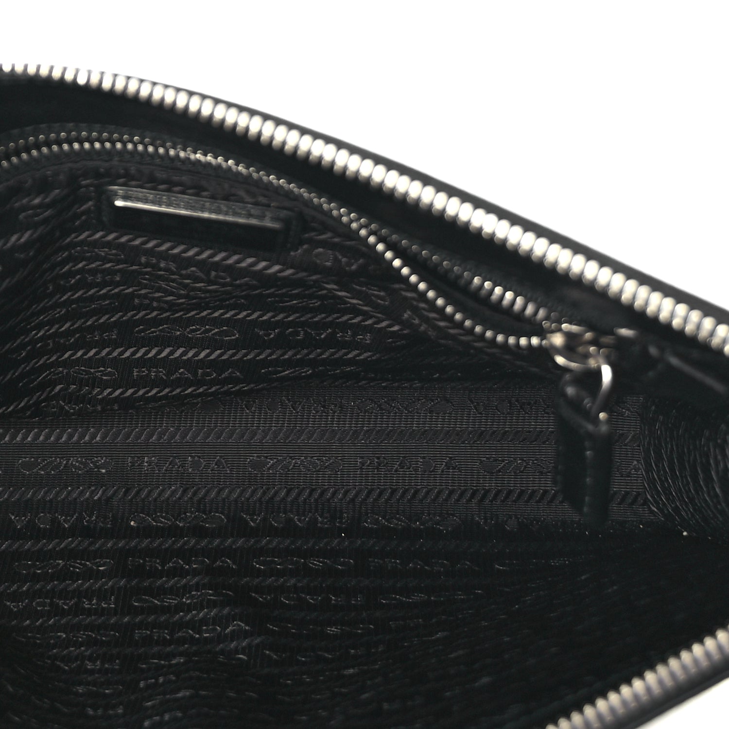 Prada Saffiano Pouch Wristlet Black