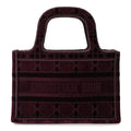 Christian Dior Velvet Cannage Embroidered Mini Book Tote  Burgundy