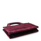 Christian Dior Velvet Cannage Embroidered Mini Book Tote  Burgundy