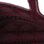 Christian Dior Velvet Cannage Embroidered Mini Book Tote  Burgundy