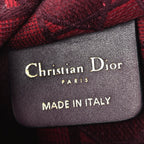 Christian Dior Velvet Cannage Embroidered Mini Book Tote  Burgundy
