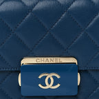 Chanel Sheepskin Quilted Mini Vintage Beauty Lock Flap Blue