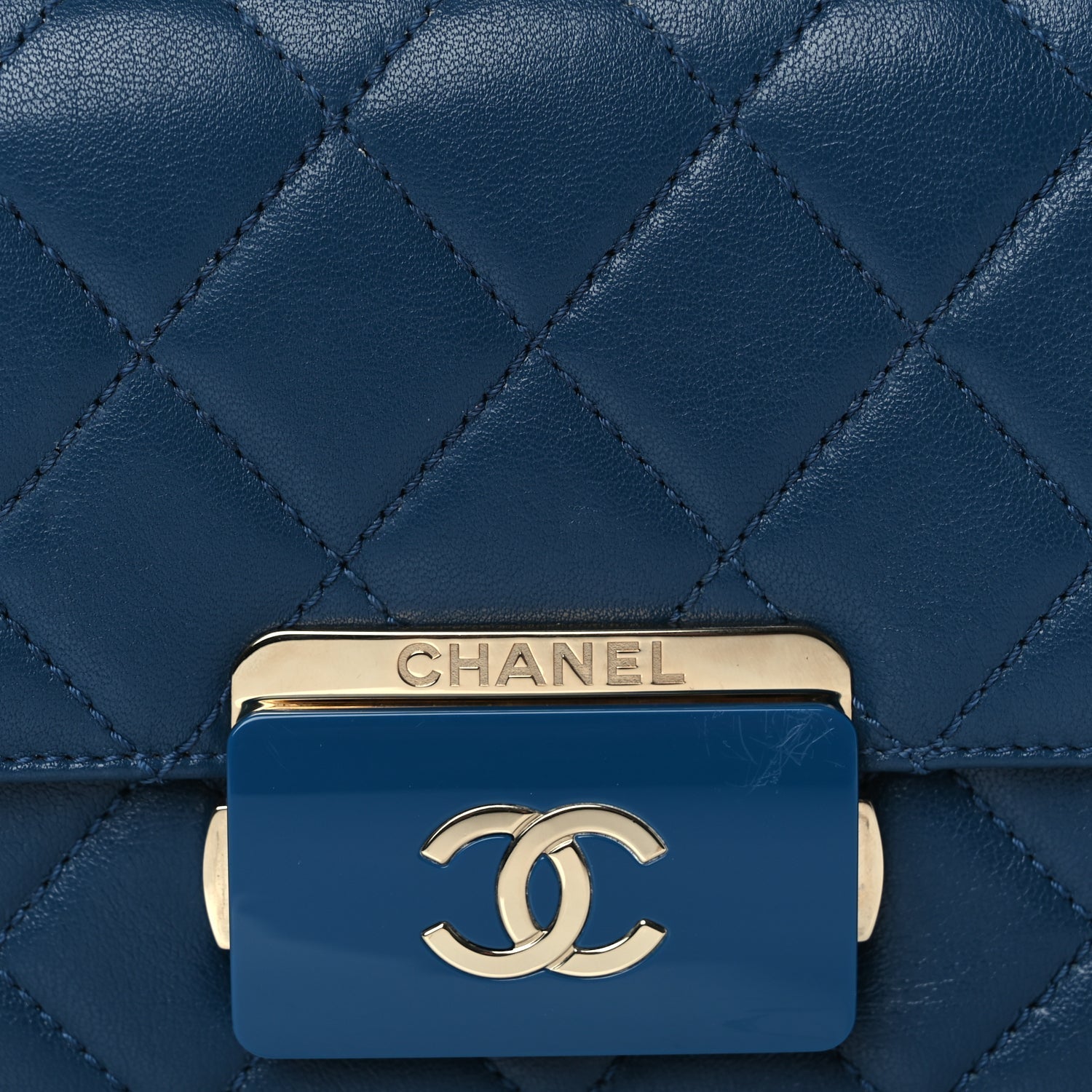 Chanel Sheepskin Quilted Mini Vintage Beauty Lock Flap Blue