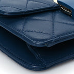 Chanel Sheepskin Quilted Mini Vintage Beauty Lock Flap Blue