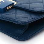 Chanel Sheepskin Quilted Mini Vintage Beauty Lock Flap Blue