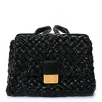 Bottega Veneta Calfskin Intreccio Desiree Shoulder Bag Dark Green