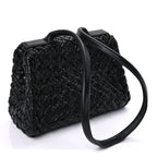 Bottega Veneta Calfskin Intreccio Desiree Shoulder Bag Dark Green