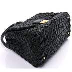 Bottega Veneta Calfskin Intreccio Desiree Shoulder Bag Dark Green
