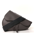 Christian Dior Grained Calfskin Mens Saddle Bag  Grey